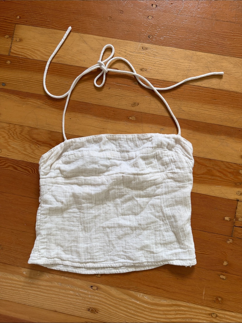Princess Polly Cream Organic Cotton Halter Top 6